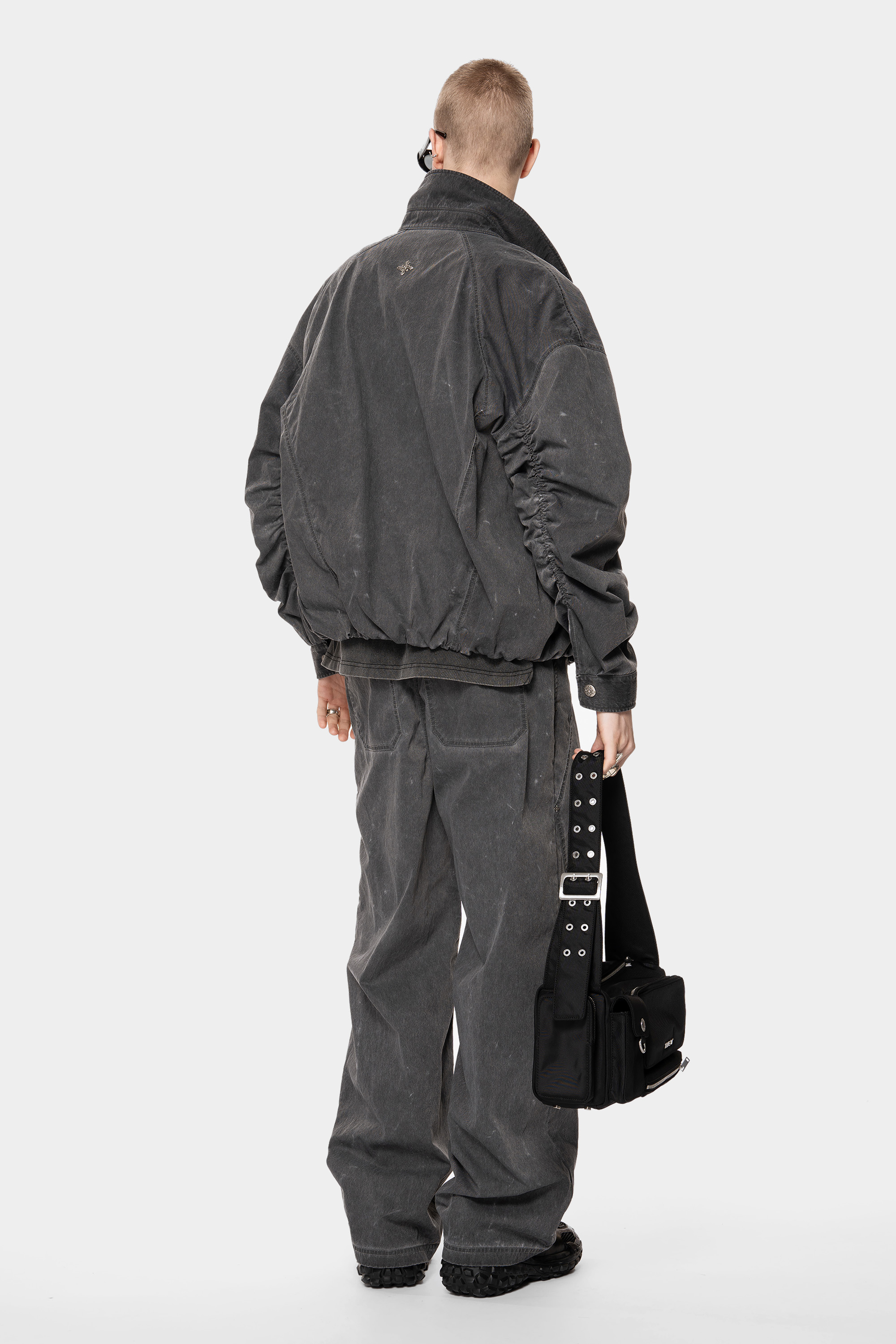 MET Initaly American washed gray wide-leg pants