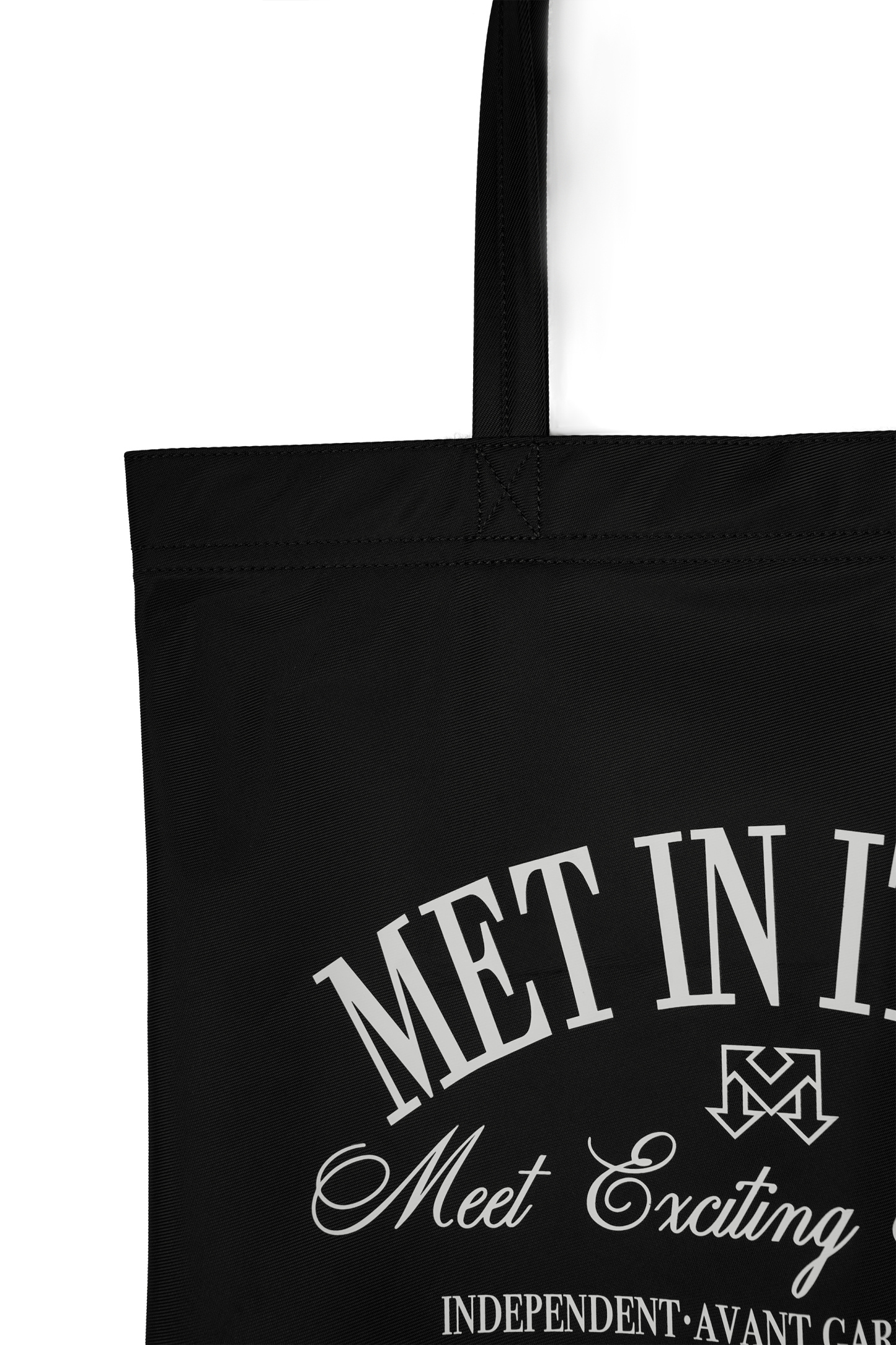 METinitaly Large-Capacity Letter-Printed Canvas Tote Bag