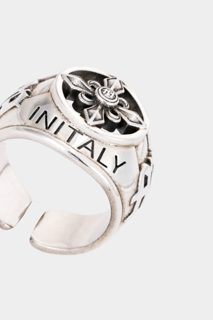 METinitaly Punk Cross Silver Open Ring