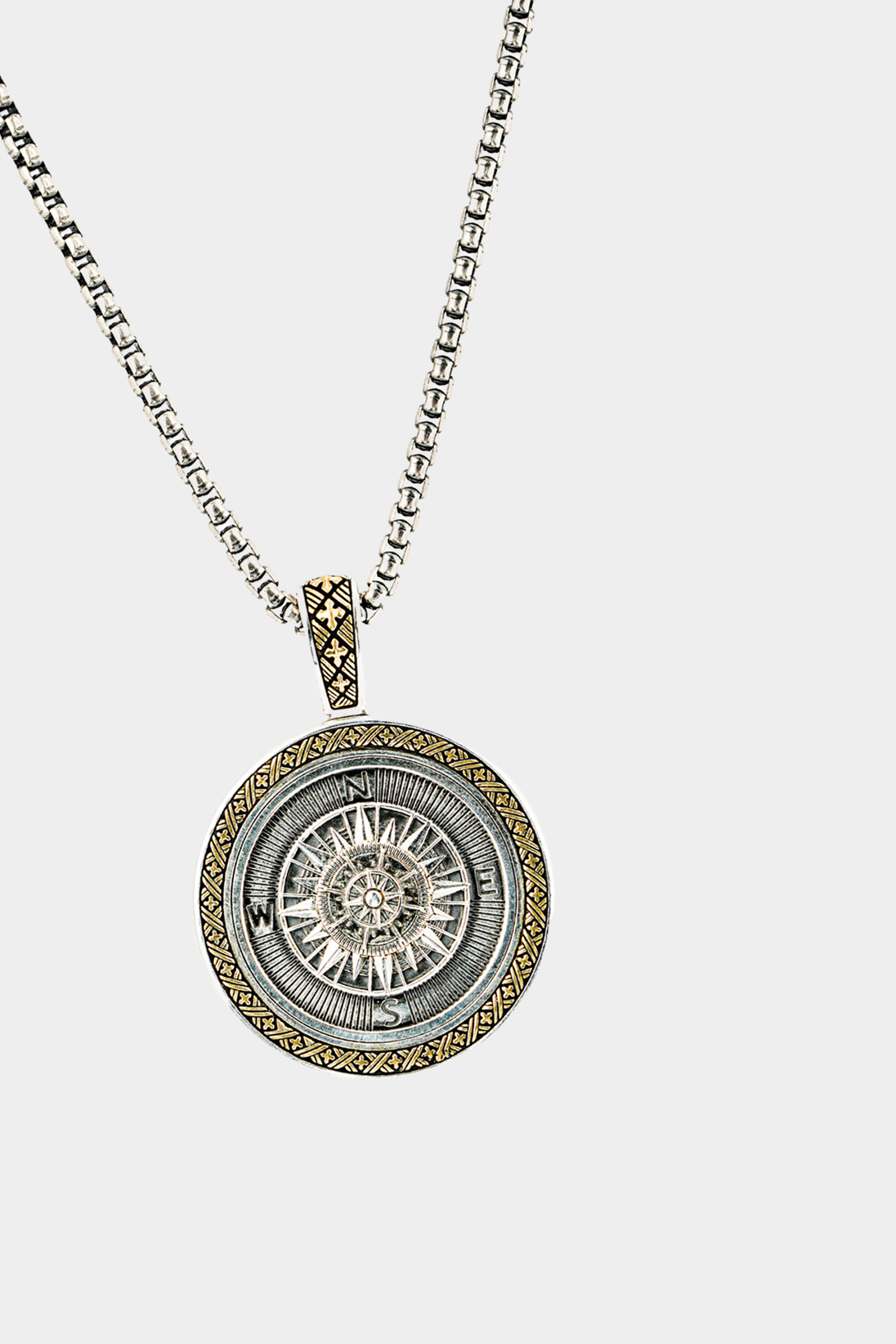 METinitaly Vintage Punk Compass Pendant Necklace