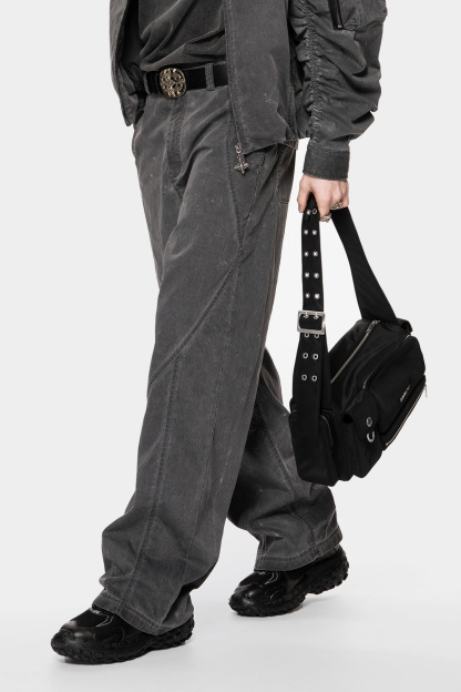 MET Initaly American washed gray wide-leg pants