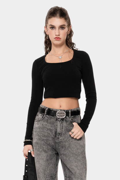 MET Italy Spicy Style Long-Sleeve Cropped Top for Women
