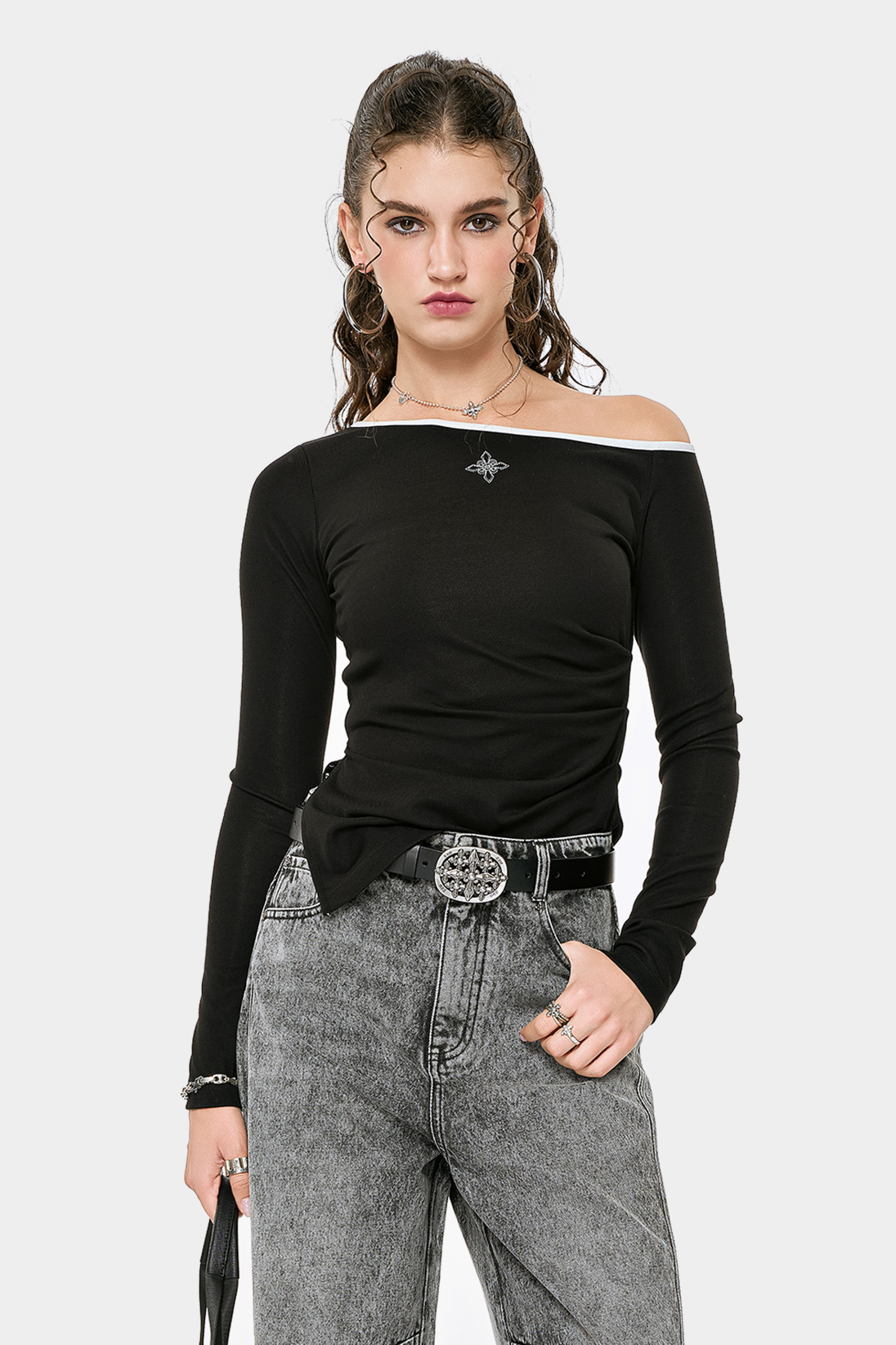 MET in Italy American-style slanted shoulder long-sleeve T-shirt