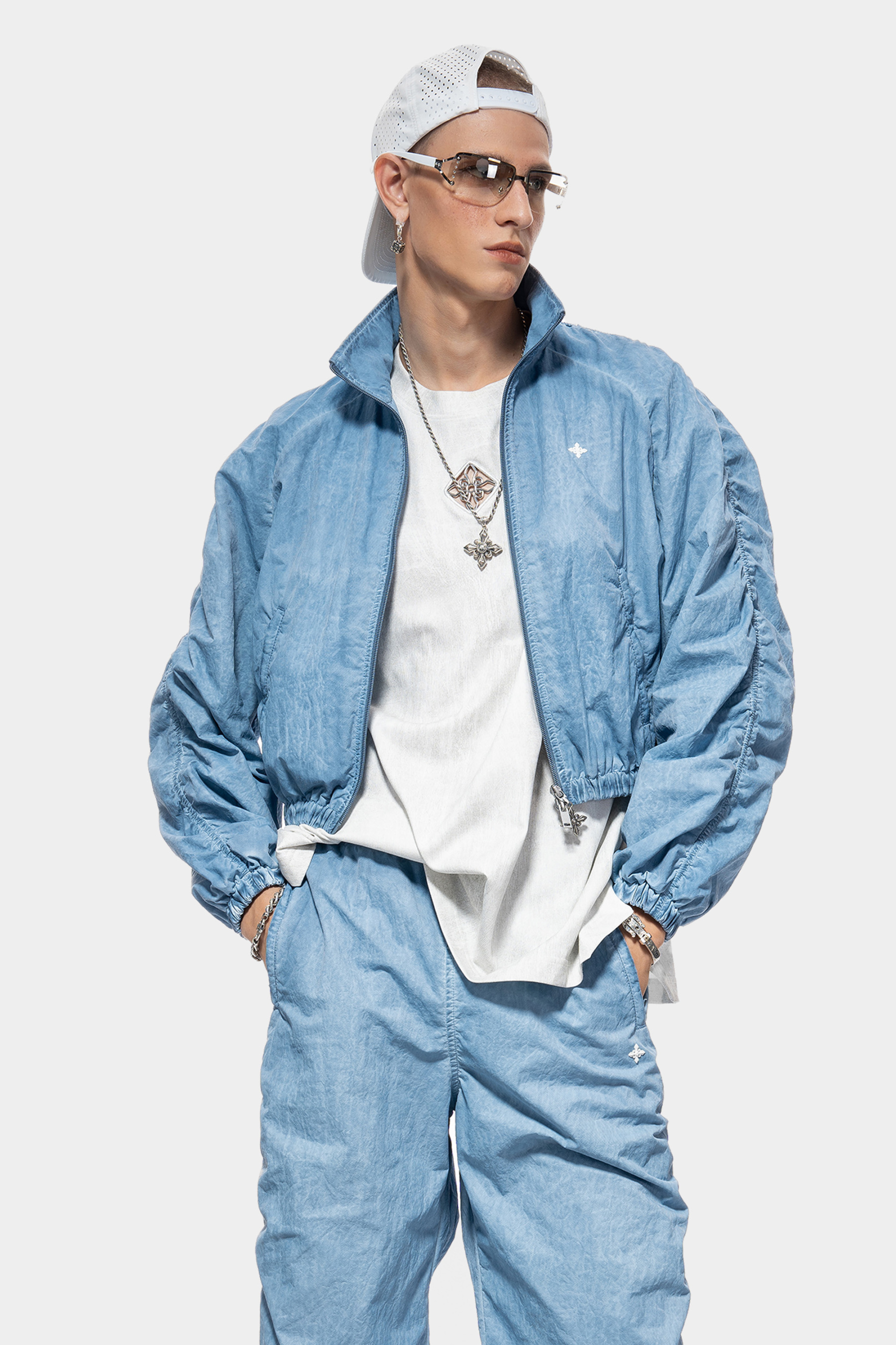 MET in Italy Casual Stand Collar Zip-Up Short Jacket