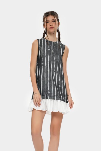 MET initaly Matt retro style sleeveless dress