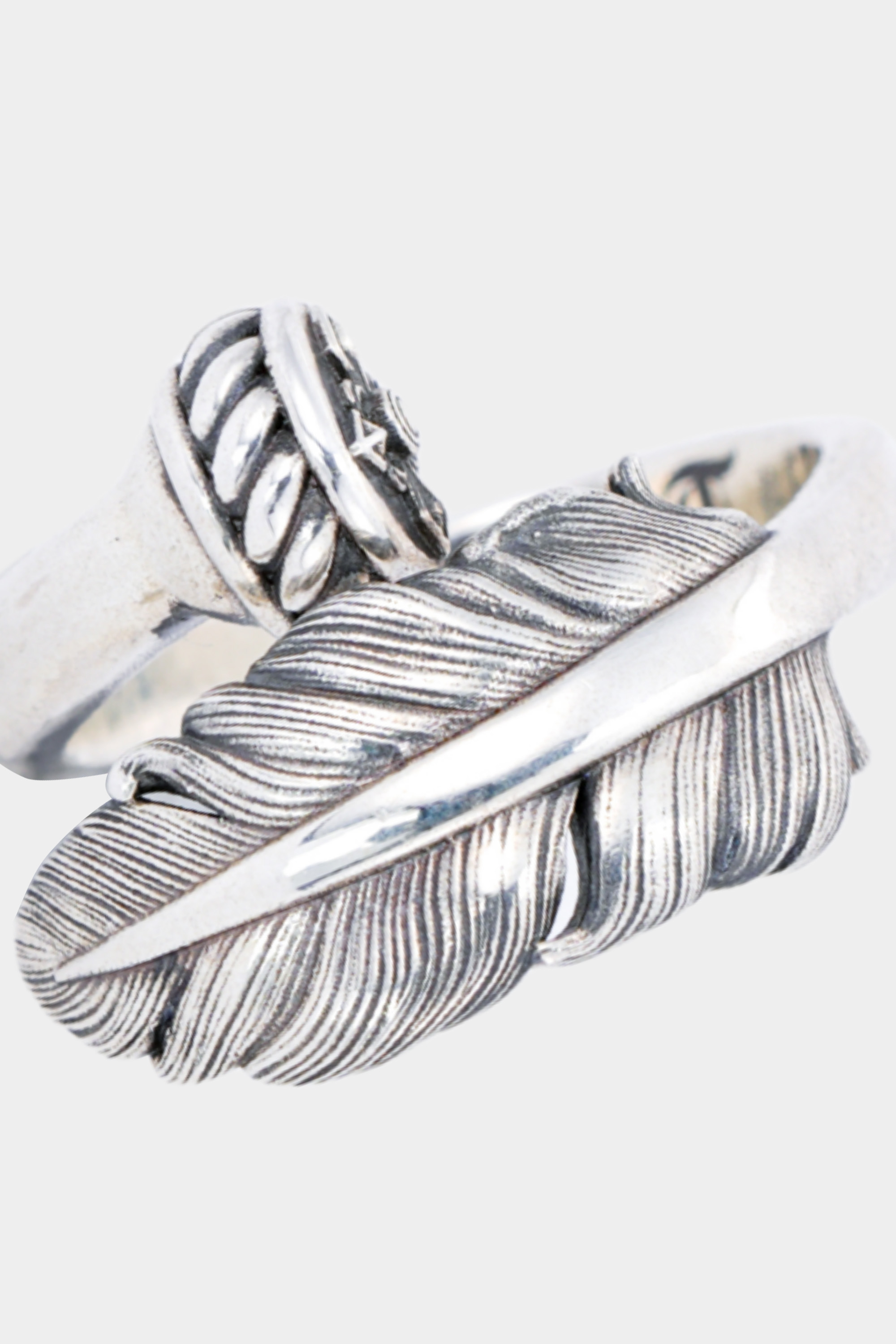 METinitaly Vintage Indian Feather Open Ring - Punk Style Couple Rings