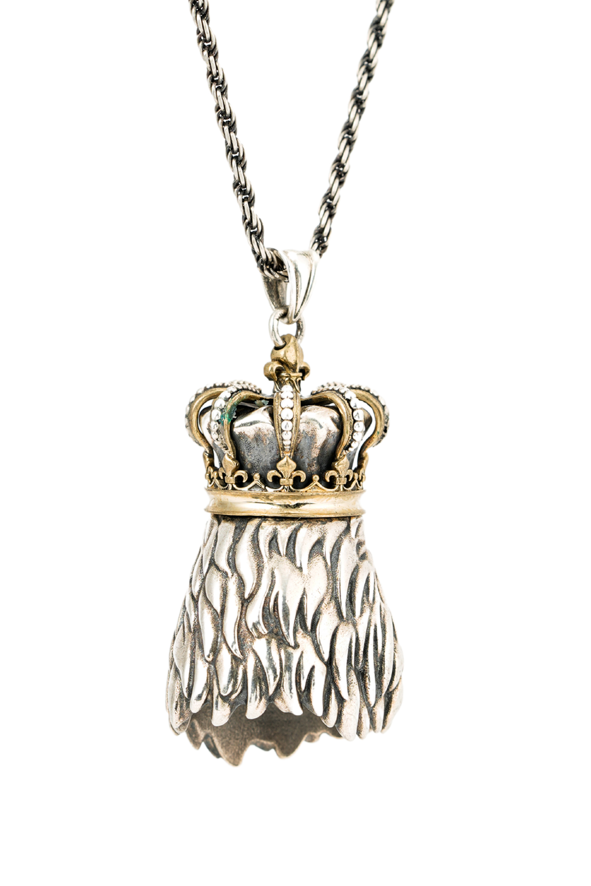 METinitaly Trendy Crown Eagle Head Statement Pendant Necklace 