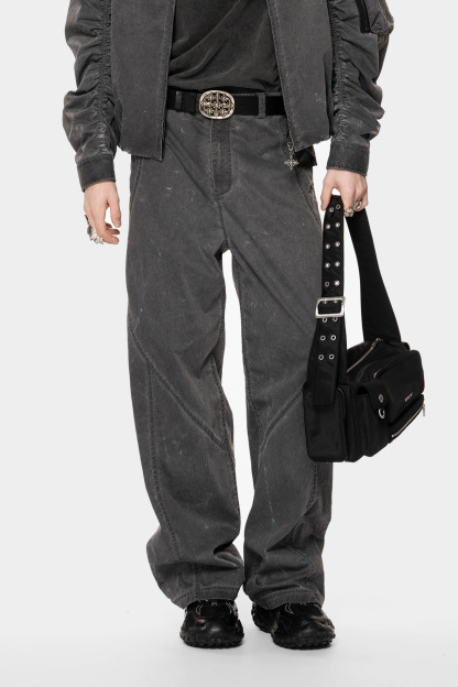 MET Initaly American washed gray wide-leg pants