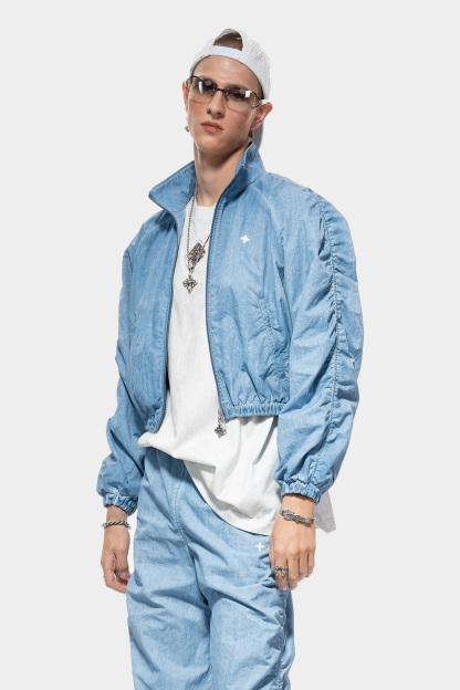 MET in Italy Casual Stand Collar Zip-Up Short Jacket