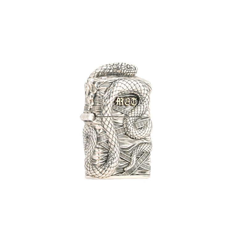 METinitaly Silver Snake Print Lighter