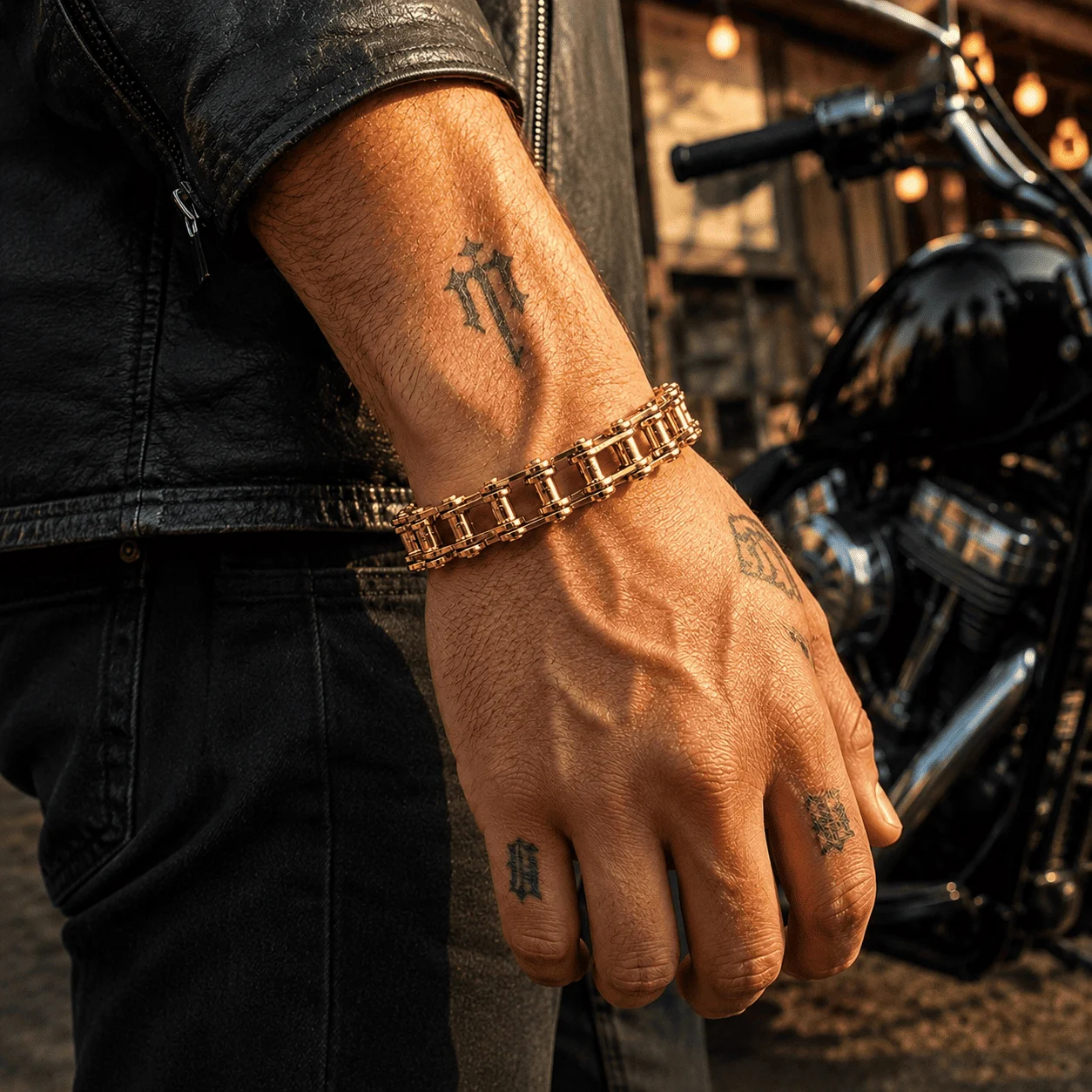🏍️ Motorcycle Chain Link Bracelet