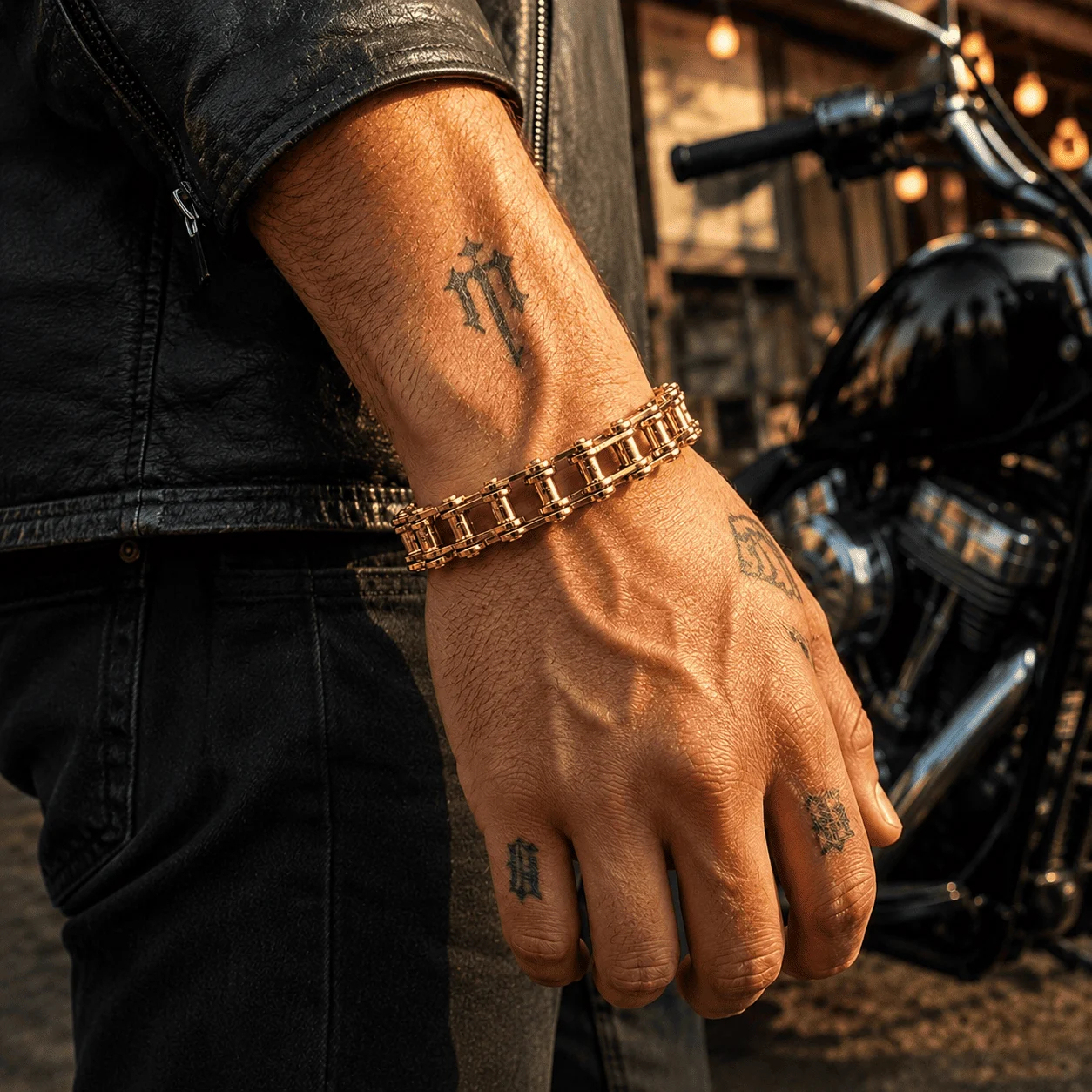🏍️ Motorcycle Chain Link Bracelet