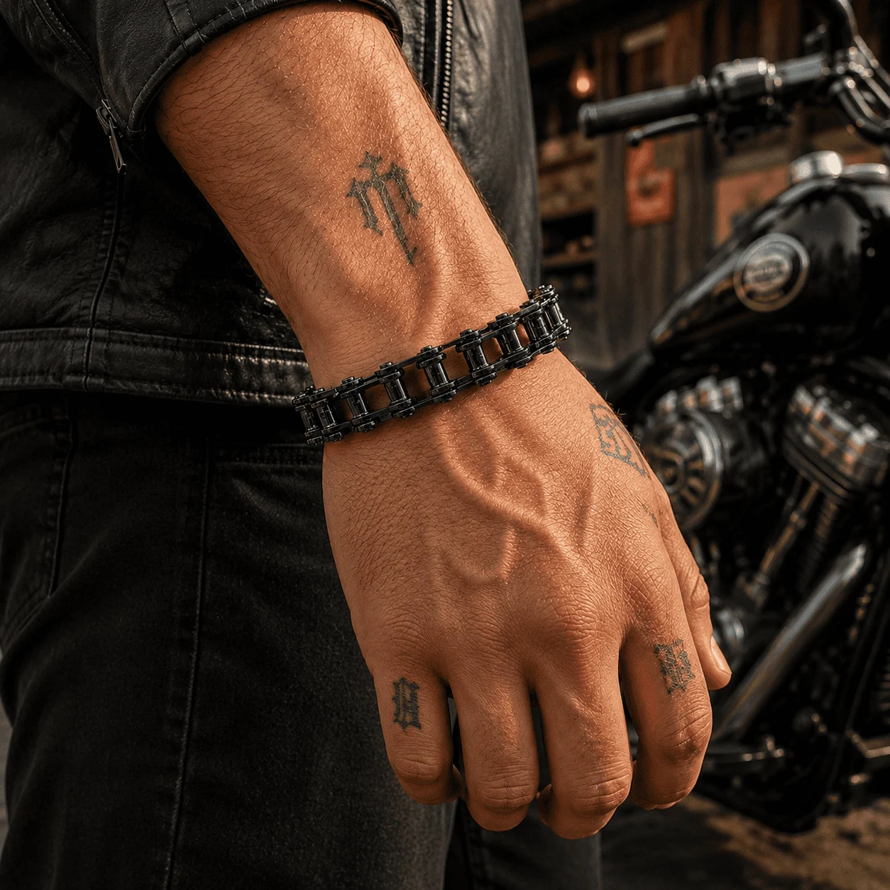 🏍️ Motorcycle Chain Link Bracelet