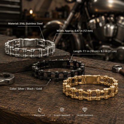 🏍️ Motorcycle Chain Link Bracelet