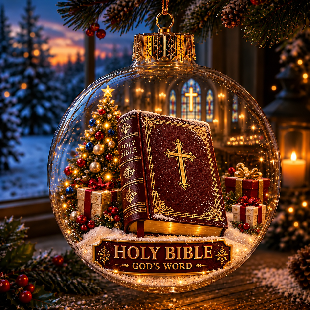 ✝️ Light-Up Christian Faith Christmas Ornament