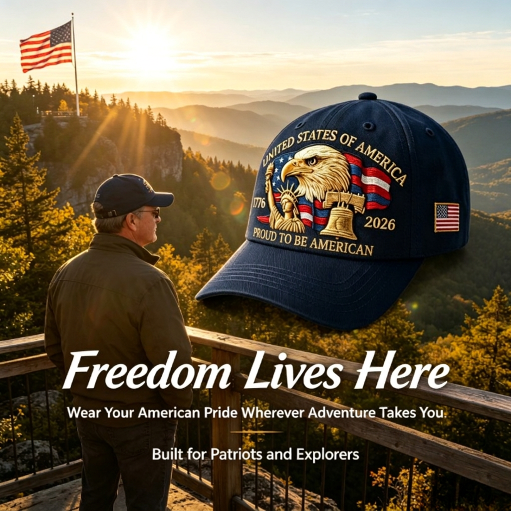 250th Anniversary American Patriotic Dad Hat with Eagle Statue of Liberty Embroidery