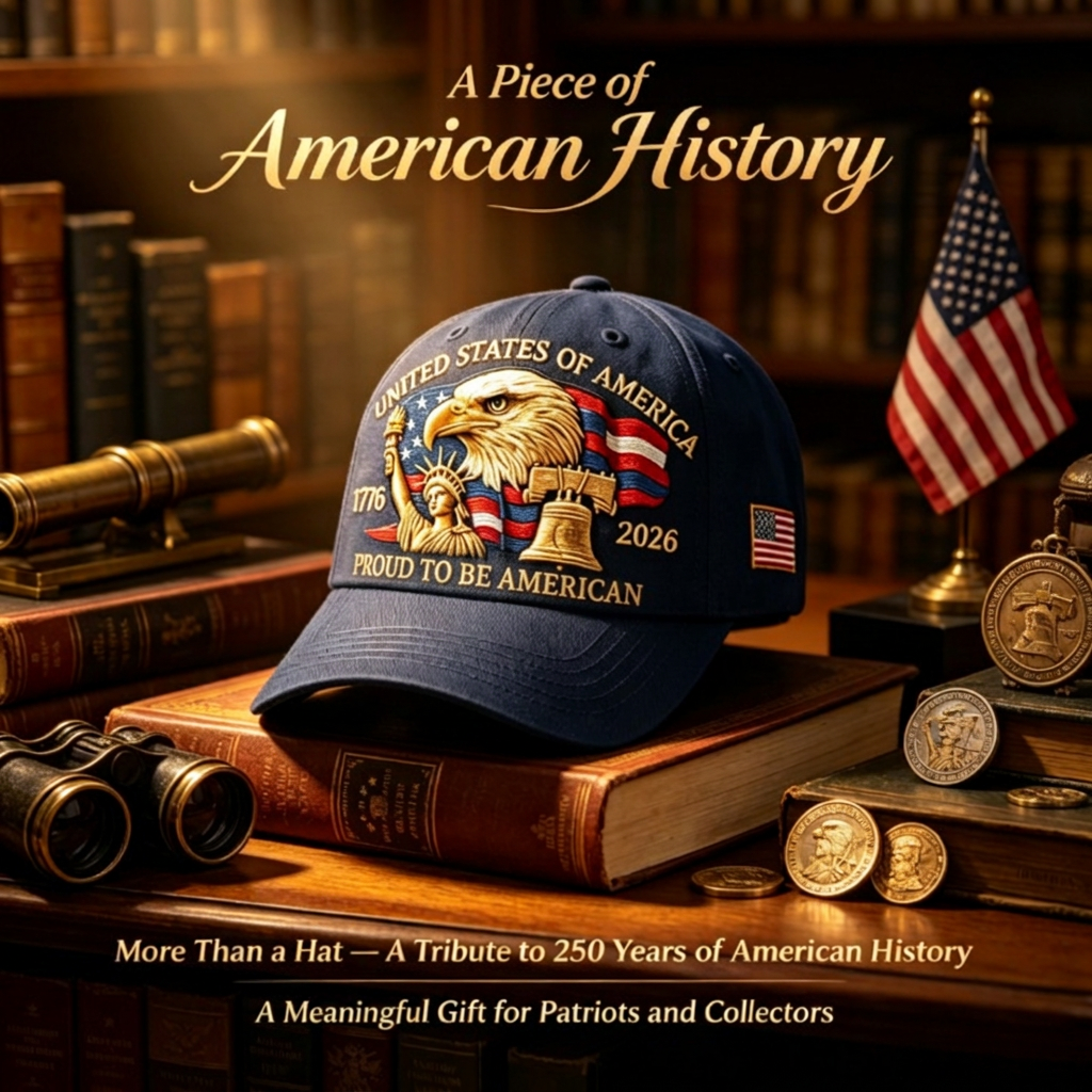 250th Anniversary American Patriotic Dad Hat with Eagle Statue of Liberty Embroidery