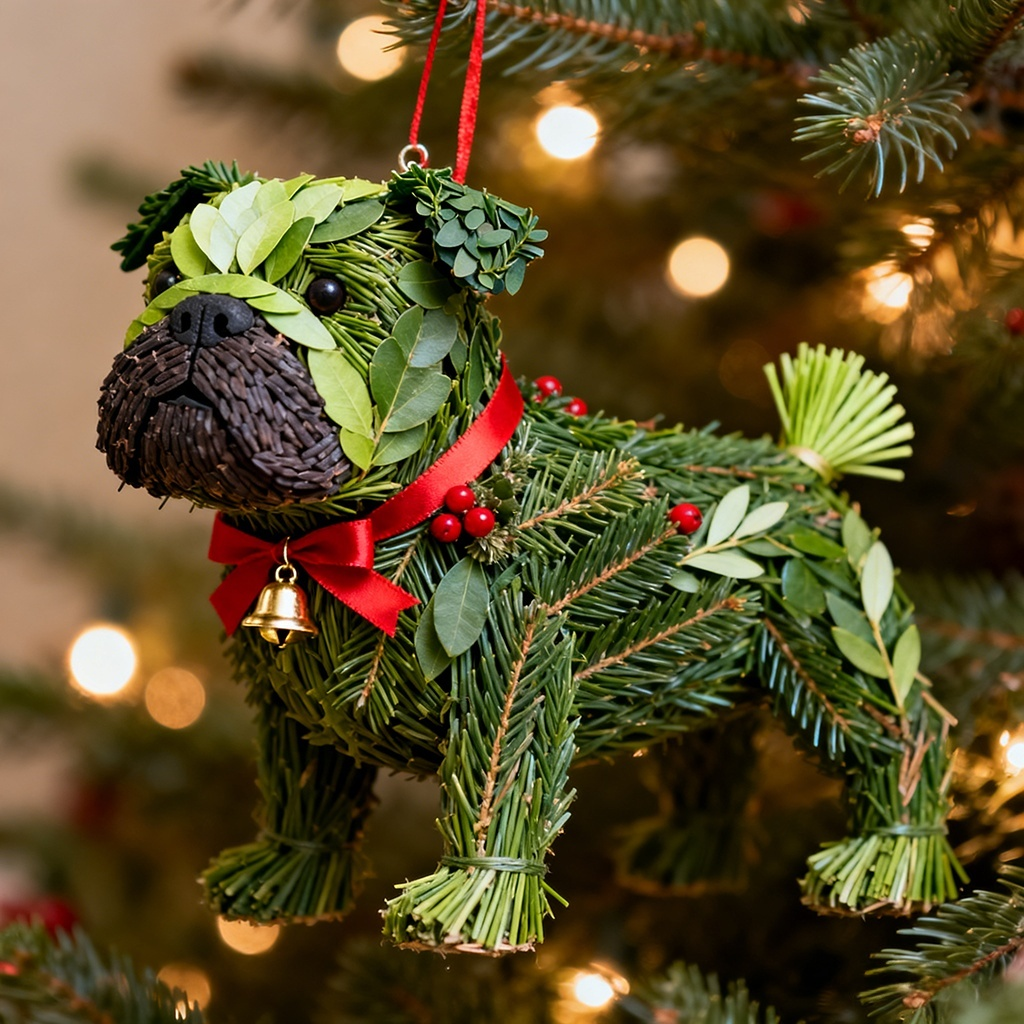 Handcrafted Evergreen Forest Dogs Ornament Collection