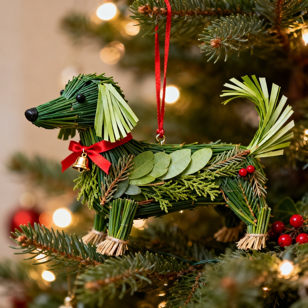 Handcrafted Evergreen Forest Dogs Ornament Collection