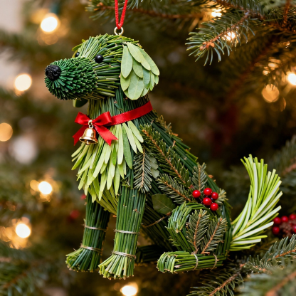 Handcrafted Evergreen Forest Dogs Ornament Collection