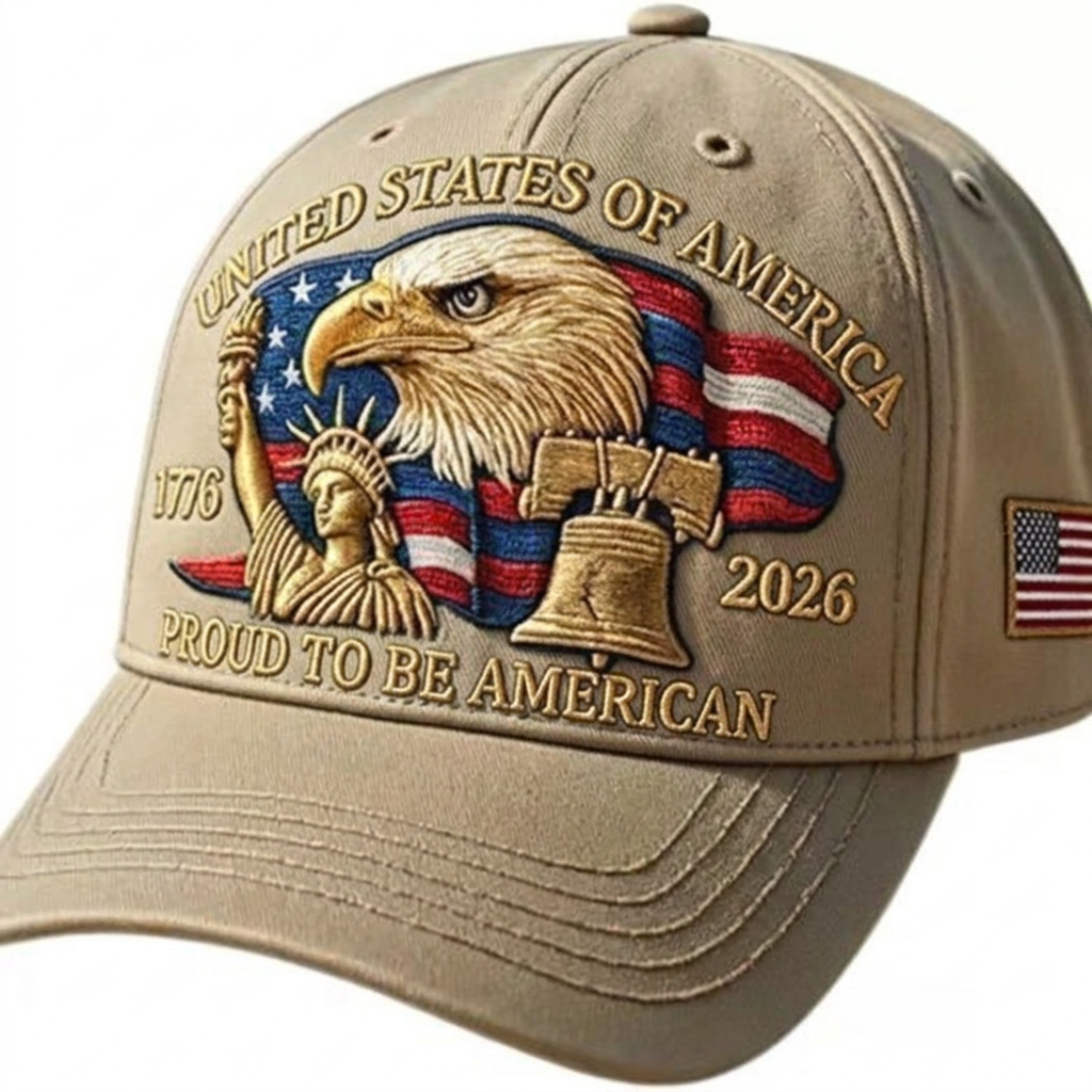 250th Anniversary American Patriotic Dad Hat with Eagle Statue of Liberty Embroidery