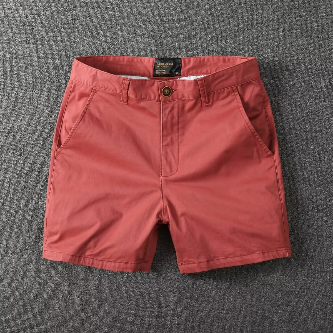 Men's 5" Classic Chino Shorts - Slim Fit Cotton Casual Summer Trousers for Men