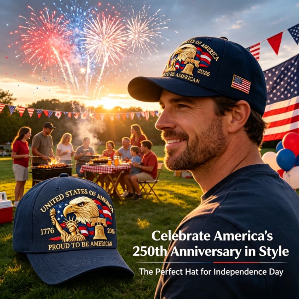 250th Anniversary American Patriotic Dad Hat with Eagle Statue of Liberty Embroidery