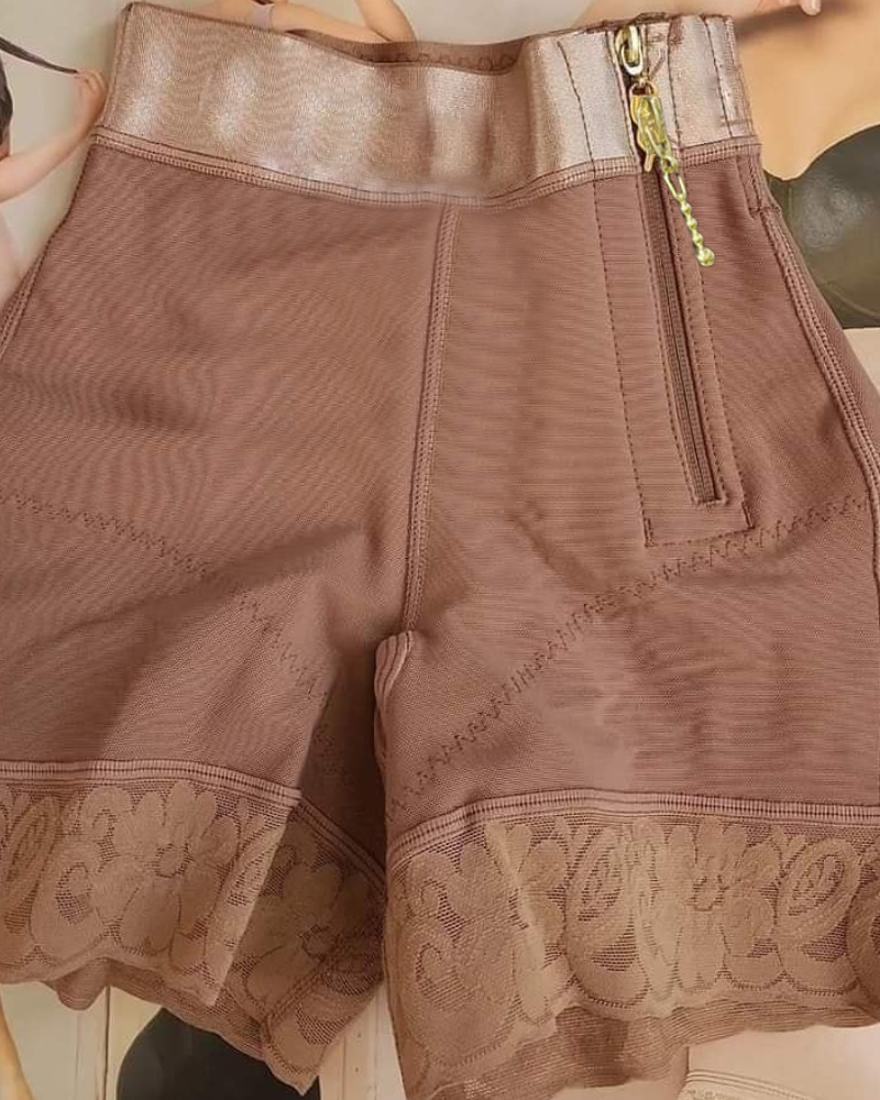 High Waist Side Zipper Butter Lifter Faja Shorts
