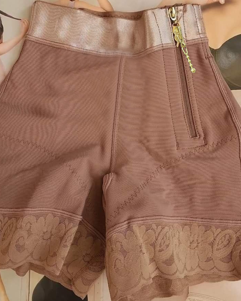 High Waist Side Zipper Butter Lifter Faja Shorts