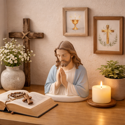 Handmade Resin Jesus Prayer Night Light