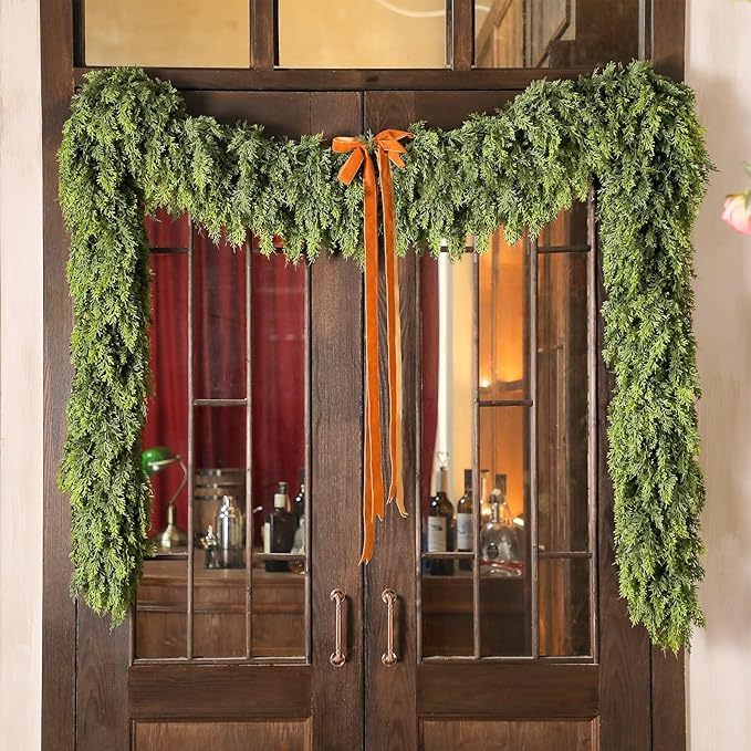 ⛄2025 Christmas Artificial Cypress Leaf Vine Wreath🎄（1.8m）