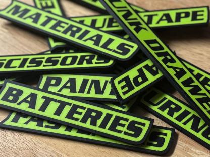 Custom Premium Magnetic Toolbox Labels for Tool Organization - 12 Pack of High Quality 3D Printed Personalized Magnets