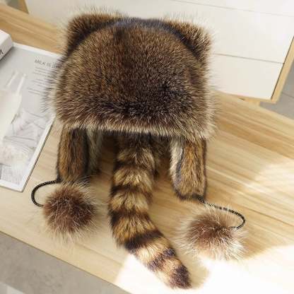 ❄️Winter Cute Raccoon Plush Hats