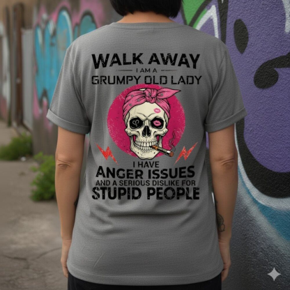 Walk Away I'm A Grumpy Old Lady Custom Year Of Birth Women's T-shirt