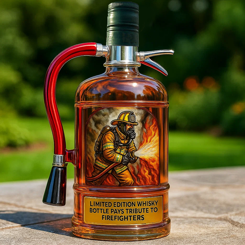 Fire Extinguisher Whisky Bottle Pays Tribute to Firefighters