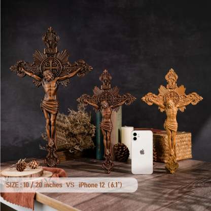 St. Benedict Exorcism Cross carved - Bless you and your family