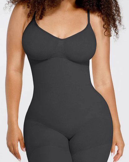 Seamless Breast Support Waist and Abdomen Shaping Mid Thigh Body Shaper