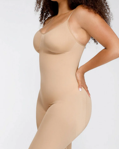 Seamless Breast Support Waist and Abdomen Shaping Mid Thigh Body Shaper