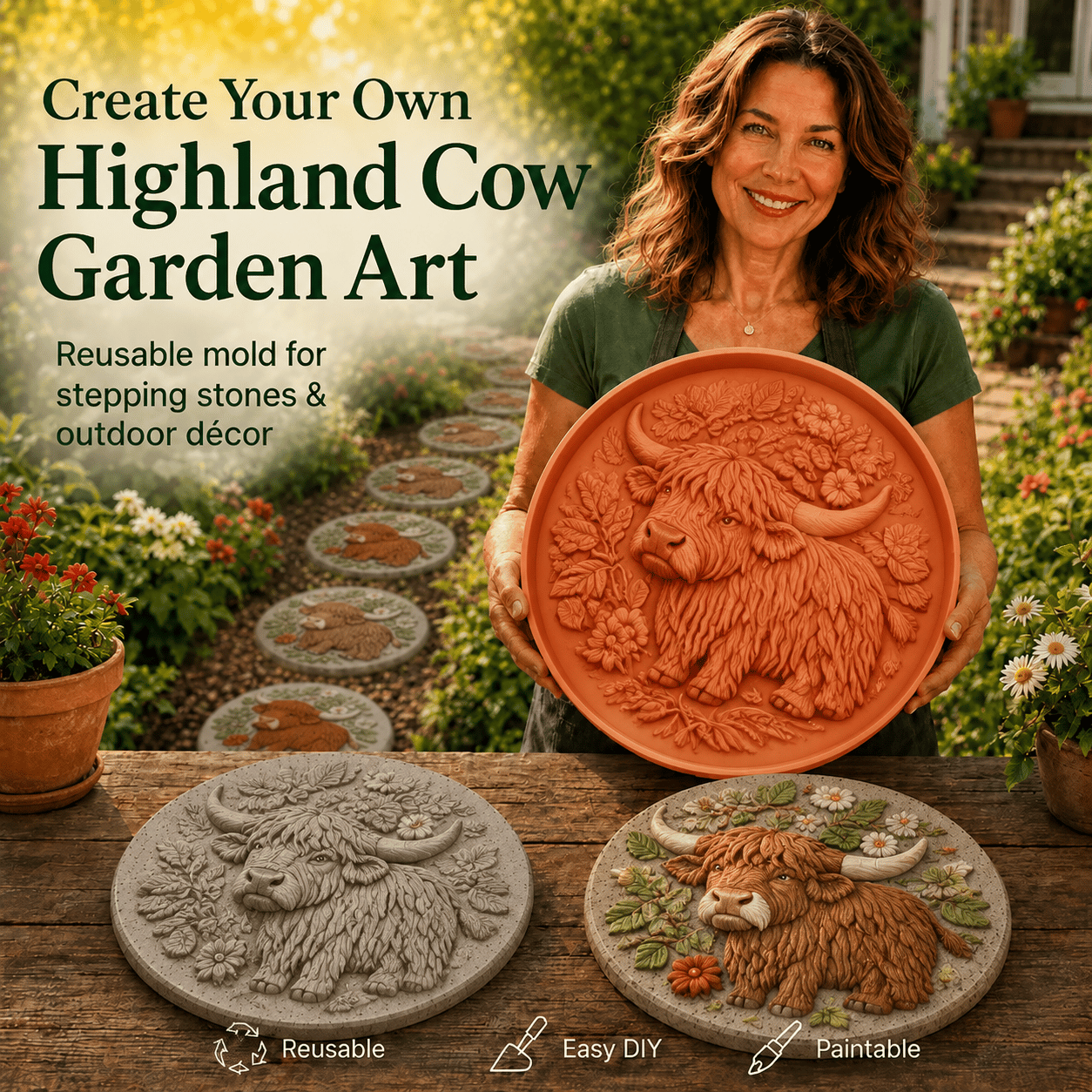 💥 LAST DAY 49% OFF - 🐦 Garden Art Stepping Stone Mold