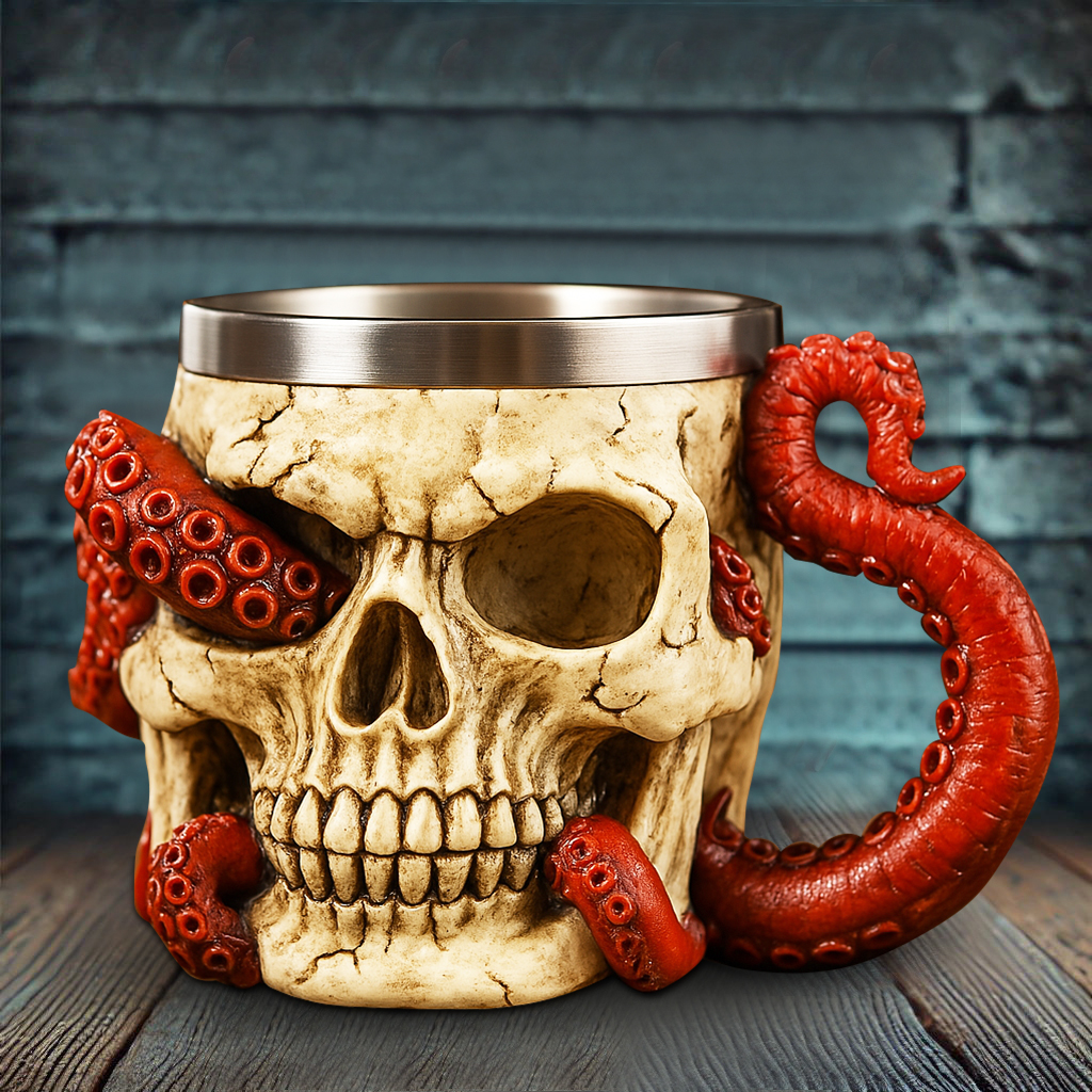 Skull & Octopus Mug: Whispers of the Deep - A Unique Sip Experience