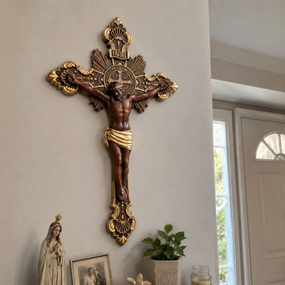 St. Benedict Exorcism Cross carved - Bless you and your family