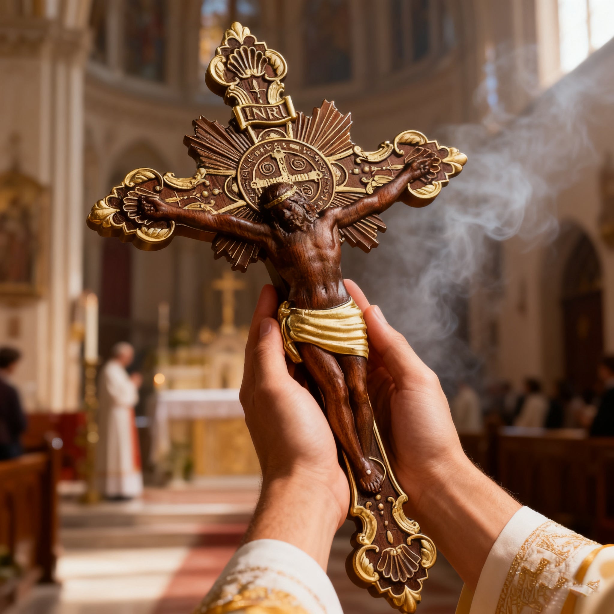 St. Benedict Exorcism Cross carved - Bless you and your family