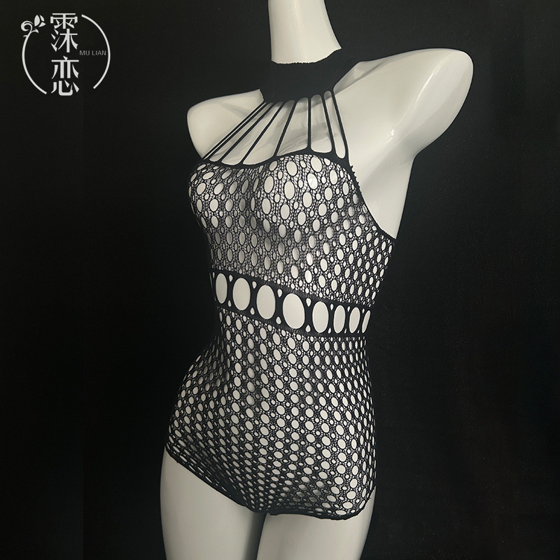 Transparent mesh one-piece underwear