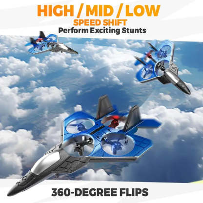 🎅 🎄 CHRISTMAS SALE 50% OFF -Foam Drone RC Airplane for Kids and Beginners, Remote Control Plane Fighter Jet with LED Light, Auto Hovering, 360° Flip and 2 Batteries (30 Mins)