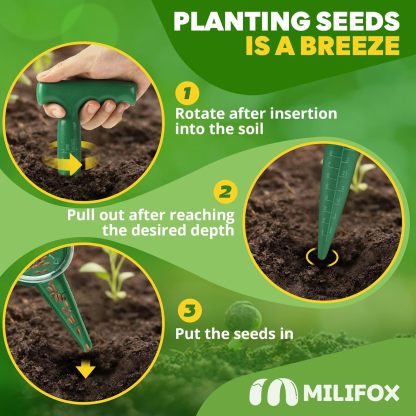 Seed Planter Tool, 6.9" Dibber Garden Tool