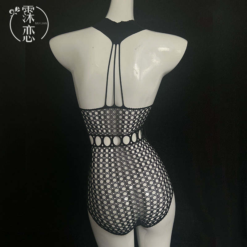 Transparent mesh one-piece underwear