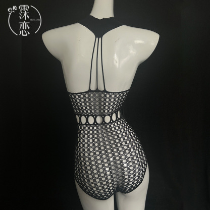 Transparent mesh one-piece underwear