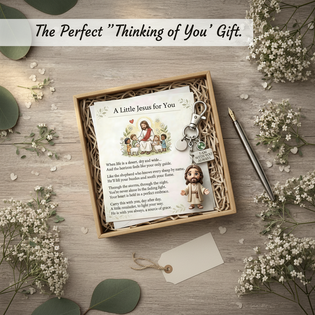 Little Jesus keychain attached to everyday items