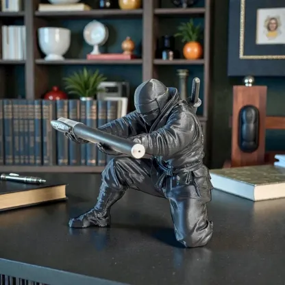 Ninja Warrior Pen Holder With Sword and Weapon Accessories