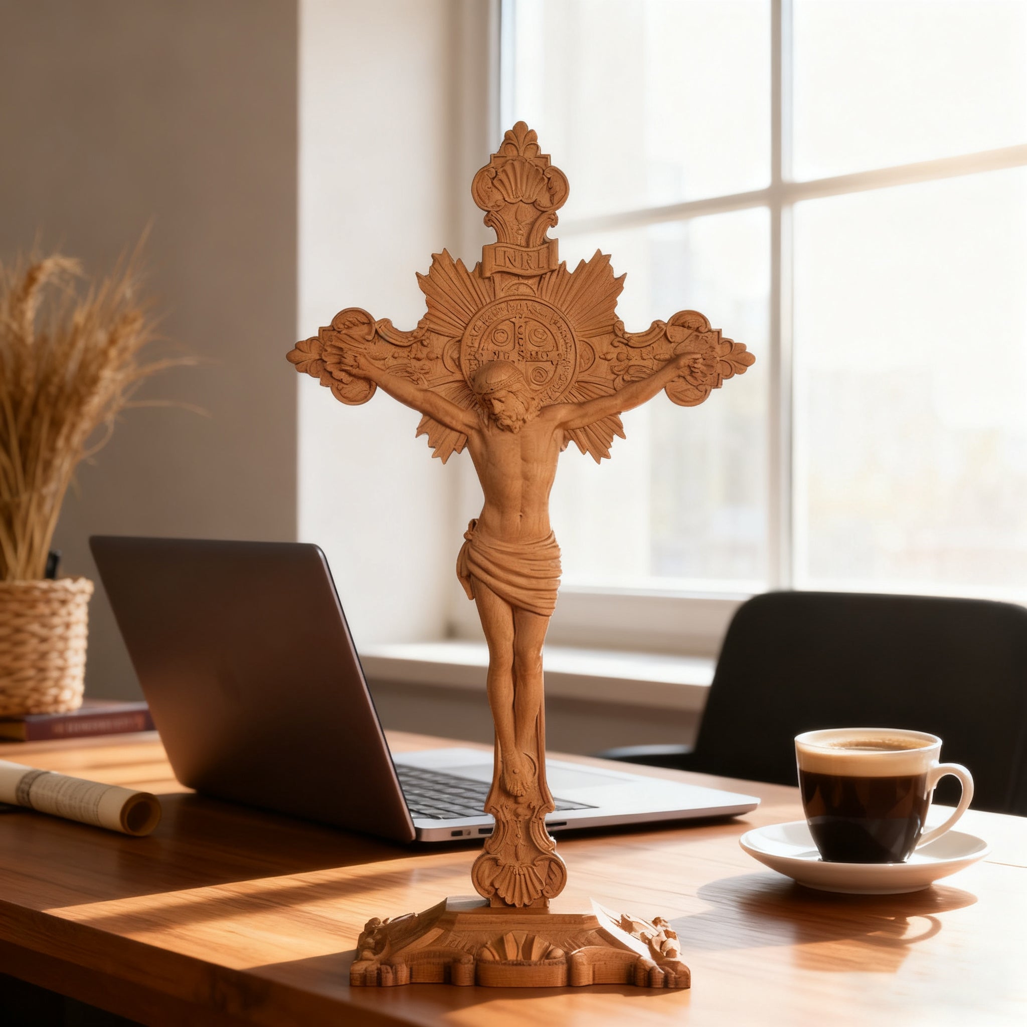 St. Benedict Exorcism Cross carved - Bless you and your family